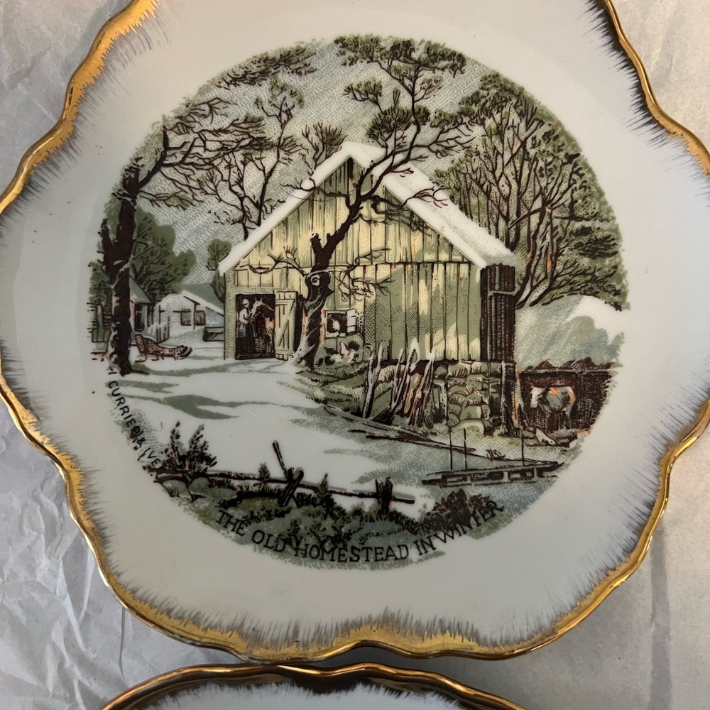 4 Currier & Ives winter plates - Picture 5 of 6